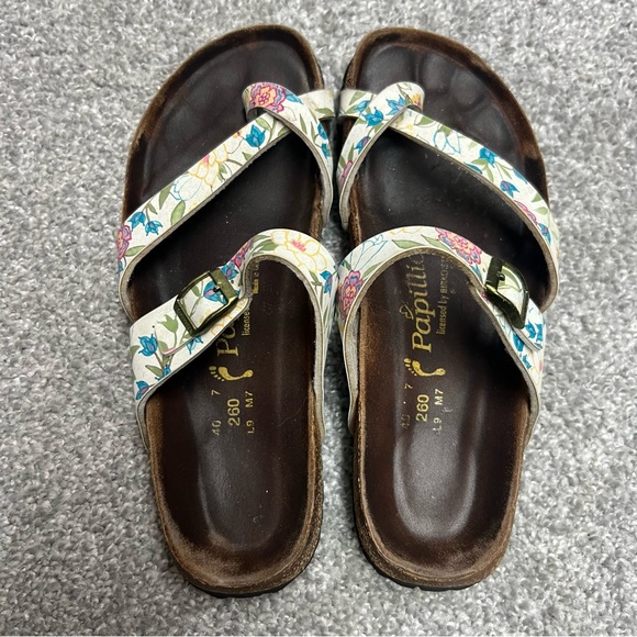 Birkenstock Papillio Mayari Floral Sandals Toe Loop Womens Size 9 40 - Picture 4 of 8